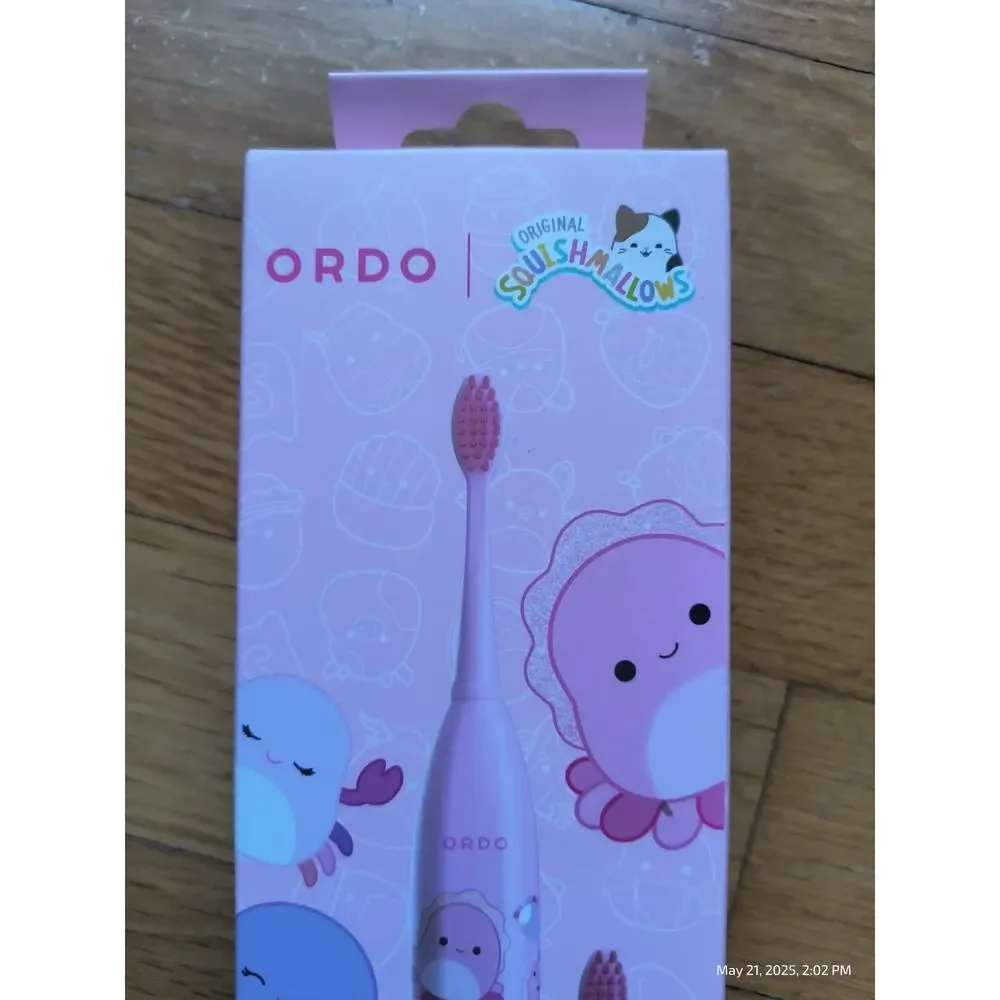 ORDO Sonic Kids Battery Toothbrush Squishmallows Auggie Pink 2 Heads New Sealed